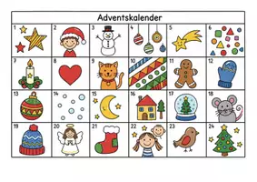 Vorschau - Mal- und Bastelvorlagen - Adventskalender zum Ausmalen - Seite 1