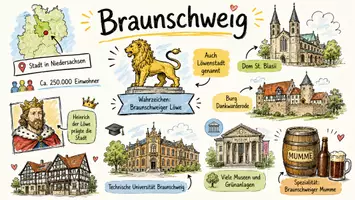 Vorschau - Arbeitsblätter - Arbeitsblätter zum Thema "Braunschweig" + Lösung & MP3 + Mindmap + Infografik - Seite 1
