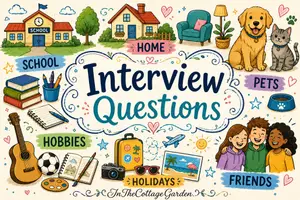 Vorschau - Arbeitsblätter - Interviewfragen Sprechprüfung Englisch - Deckblatt