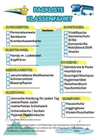 Vorschau - Arbeitsblätter - PACKLISTE KLASSENFAHRT - Deckblatt