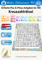 Vorschau - Unterrichtsreihen - Einfache Plus & Minus Aufgaben bis 100, Kreuzzahlrätsel (± Lehrgang bis 100, Stufe 2f/8) - Deckblatt