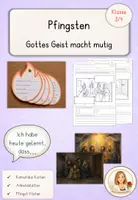 Vorschau - Arbeitsblätter - Pfingsten Grundschule – Die Pfingstgeschichte | Gottes Geist macht mutig | Kamishibai & Arbeitsblätter - Deckblatt