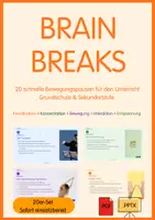 Vorschau - Spiele - Brainbreaks & Bewegungspausen 20er-Set (Smartboard & Karteikarten) PDF + PPTX - Deckblatt