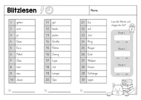 Vorschau - Arbeitsblätter - Blitzlesen 1. Klasse - Seite 3