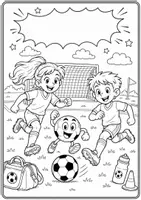 Vorschau - Mal- und Bastelvorlagen - Fußball Ausmalbilder kostenlos – Freebie für die Grundschule | Fußballfieber 2026 - Seite 1