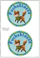 Vorschau - Mal- und Bastelvorlagen - Buttons Fuchs – Klassentier Fuchsklasse | 4 Vorlagen zum Ausmalen & Basteln - Seite 2