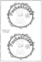 Vorschau - Mal- und Bastelvorlagen - Buttons Fuchs – Klassentier Fuchsklasse | 4 Vorlagen zum Ausmalen & Basteln - Seite 3
