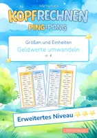 Vorschau - Arbeitsblätter - Geldwerte umwandeln (Erweitertes Niveau ***) | Ping-Pong-Mathematik - Deckblatt