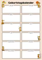 Vorschau - Mal- und Bastelvorlagen - Erdmännchenklasse - Geburtstagskalender (Klassentier) - Seite 2
