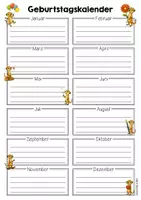Vorschau - Mal- und Bastelvorlagen - Erdmännchenklasse - Geburtstagskalender (Klassentier) - Seite 3