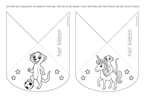 Vorschau - Mal- und Bastelvorlagen - Erdmännchenklasse - Ecklesezeichen (Klassentier) - Seite 2
