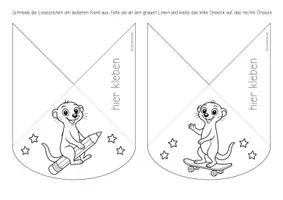 Vorschau - Mal- und Bastelvorlagen - Erdmännchenklasse - Ecklesezeichen (Klassentier) - Seite 3