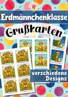 Vorschau - Mal- und Bastelvorlagen - Erdmännchenklasse - Grußkarten (Klassentier) - Deckblatt