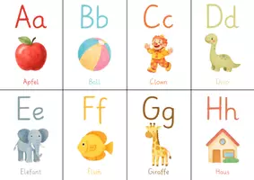 Vorschau - Bildkarten - Lernkarten ABC | Buchstaben Alphabet lernen Deutsch Klasse 1 & Vorschule - Seite 1