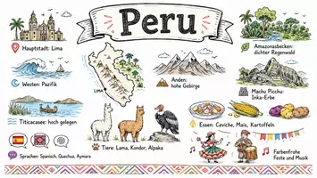 Vorschau - Arbeitsblätter - AB mit Fragen zum Thema "Peru" + Lösungsblatt + Infografik - Seite 1