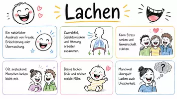 Vorschau - Arbeitsblätter - AB mit Fragen zum Thema "Lachen" + Lösungsblatt + Infografik - Seite 1