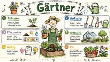 Vorschau - Arbeitsblätter - Arbeitsblätter "Gärtner" + Lösung & MP3 + Mindmap + Infografik - Seite 1