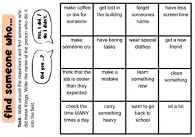 Vorschau - Spiele - Simple Past Praktikum Find someone who - Seite 1