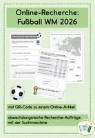 Vorschau - Arbeitsblätter - WM 2026 (Fußball) - Online-Recherche - Deckblatt