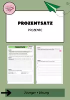 Vorschau - Arbeitsblätter - Übungsaufgaben zu Prozentsatz - Deckblatt