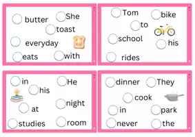 Náhľad - Jumbled Sentence Cards - strana 1