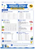 anteprima - Esercizi - Ripasso delle tabelline per l'estate - Pagina di copertina