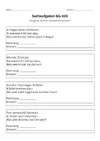 Vorschau - Arbeitsblätter - Sachaufgaben bis 100 – Klasse 1 - Seite 1