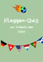 Vorschau - Arbeitsblätter - Fußball-WM 2026 Wimpel-Ausmalbilder mit Flaggen-Quiz - Seite 1