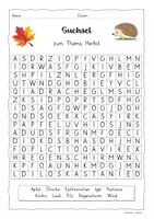 Vorschau - Arbeitsblätter - Freebie: Suchsel zum Thema Herbst - Seite 1