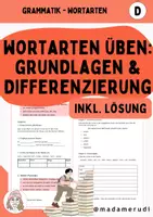 Vorschau - Arbeitsblätter - Wortarten üben: Grundlagen & Differenzierung - Deckblatt