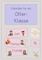 Vorschau - Bildkarten - Kalender-Karten für deine Otter-Klasse - Deckblatt