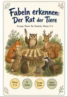 Vorschau - Stationenlernen - Fabeln Klasse 5-6: Deutsch Escape Room - Deckblatt