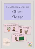Vorschau - Bildkarten - Klassendienste für deine Otter-Klasse - Deckblatt
