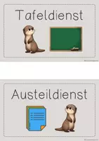 Vorschau - Bildkarten - Klassendienste für deine Otter-Klasse - Seite 2