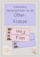 Vorschau - Bildkarten - Editierbare Namensschilder für deine Otter-Klasse - Deckblatt
