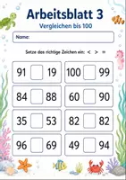 Vorschau - Arbeitsblätter - Zahlen vergleichen bis 100 | Mathematik Klasse 2 | 7 Arbeitsblätter als PDF - Seite 3