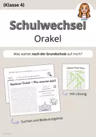 Vorschau - Arbeitsblätter - Schulwechsel-Orakel, Suchsel zum Schulabschluss - Deckblatt