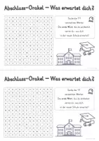 Vorschau - Arbeitsblätter - Schulwechsel-Orakel, Suchsel zum Schulabschluss - Seite 3