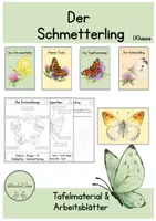 Vorschau - Arbeitsblätter - Der Schmetterling - Tafelmaterial + Arbeitsblätter Klasse 1 - Deckblatt