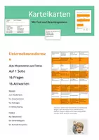 Vorschau - Merkblätter - Unternehmensformen -- Karteikarten & Test - Deckblatt