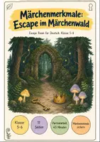 Vorschau - Stationenlernen - Märchenmerkmale Klasse 5-6: Deutsch Escape Room - Deckblatt