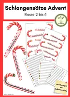Vorschau - Arbeitsblätter - Schlangensätze Advent und Weihnachten - Zuckerstangen - Deckblatt