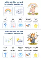 Vorschau - Fördermaterial/Inklusion - Wetter beschreiben - Wetter Sprechkarten - Sprachförderung für Kita, Vorschule und DaZ - Sprechübung im Morgenkreis oder in Kleingruppen - Seite 2