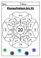 Vorschau - Arbeitsblätter - Rechenmandalas bis 20 ohne Zehnerübergang - Seite 1