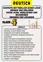 Vorschau - Arbeitsblätter - Materialpaket - Schreibtraining: Tabellen in Sachtexten Informationen aus Tabellen entnehmen und sachlich formulieren Klasse 4 - Seite 1