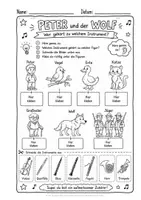 Vorschau - Arbeitsblätter - Peter und der Wolf – Instrumente und Figuren zuordnen Instrumentenkunde im Musikunterricht - Seite 2