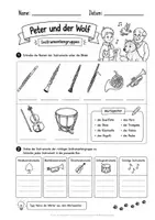 Vorschau - Arbeitsblätter - Peter und der Wolf – Instrumente und Figuren zuordnen Instrumentenkunde im Musikunterricht - Seite 3