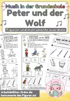Vorschau - Arbeitsblätter - Peter und der Wolf – Instrumente und Figuren zuordnen Instrumentenkunde im Musikunterricht - Deckblatt