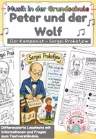 Vorschau - Arbeitsblätter - Peter und der Wolf – Sergei Prokofjew kennenlernen | Lesetext, Musik & Instrumentenkunde - Deckblatt