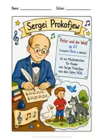 Vorschau - Arbeitsblätter - Peter und der Wolf – Sergei Prokofjew kennenlernen | Lesetext, Musik & Instrumentenkunde - Seite 2